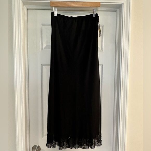 MSK black skirt beaded long size medium NWT - Picture 1 of 6